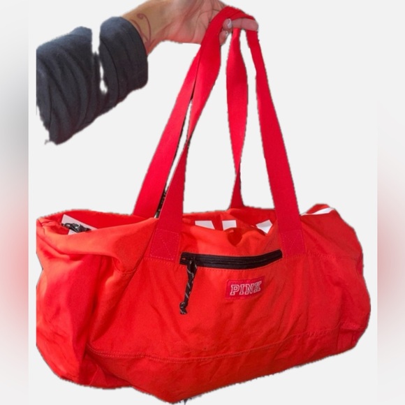 PINK Victoria's Secret Bold Red Travel Bag - Picture 1 of 6
